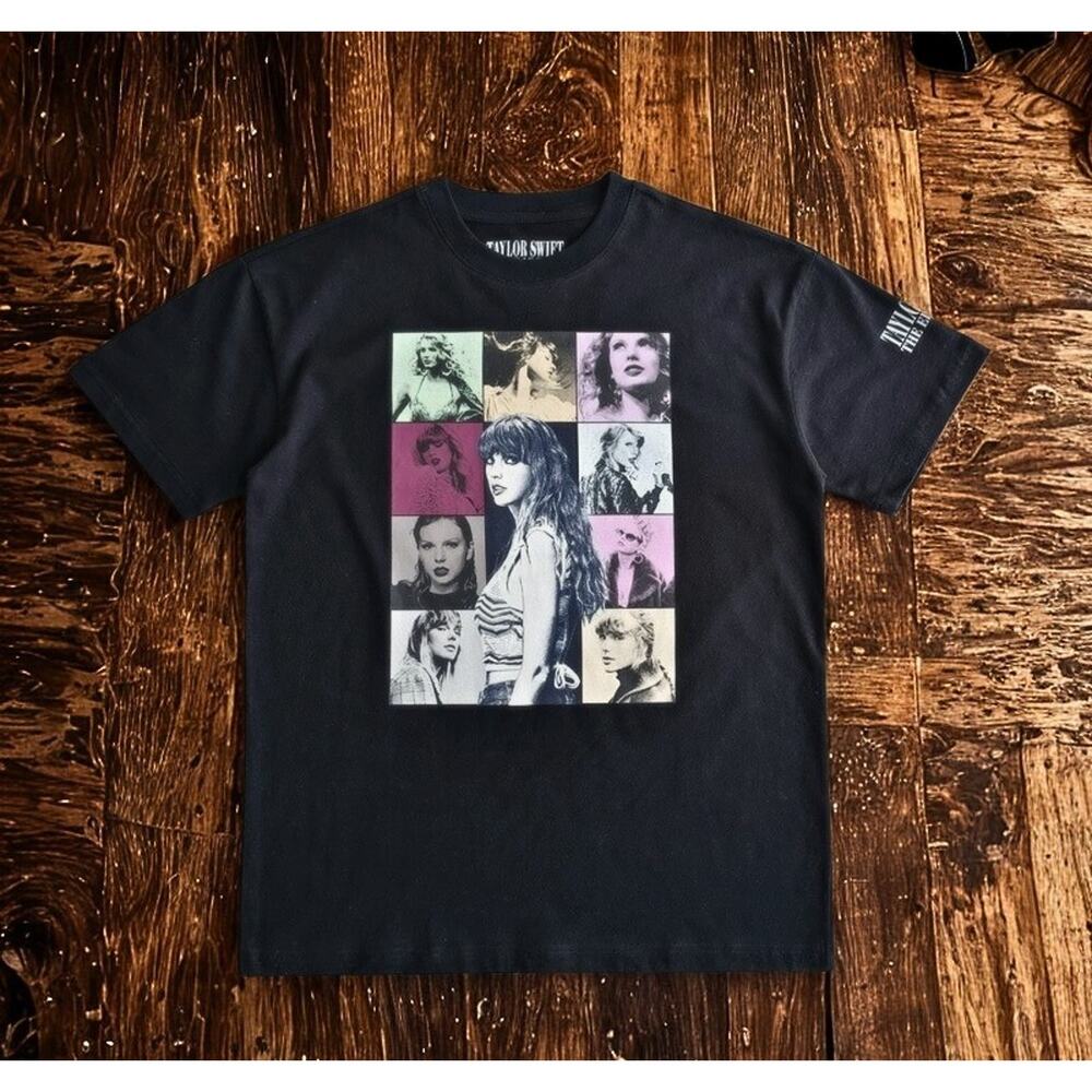Taylor Swift Eras Tour T-Shirt L Black Official Merch Album Graphic NWOT